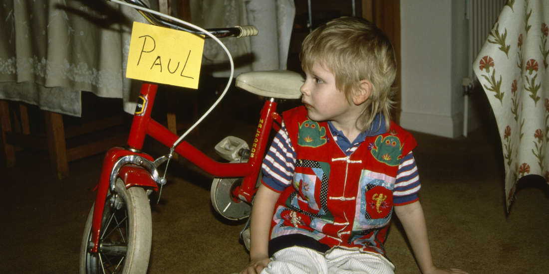 Paul Ferguson with his first bike, cheers for the mullet mum ;)