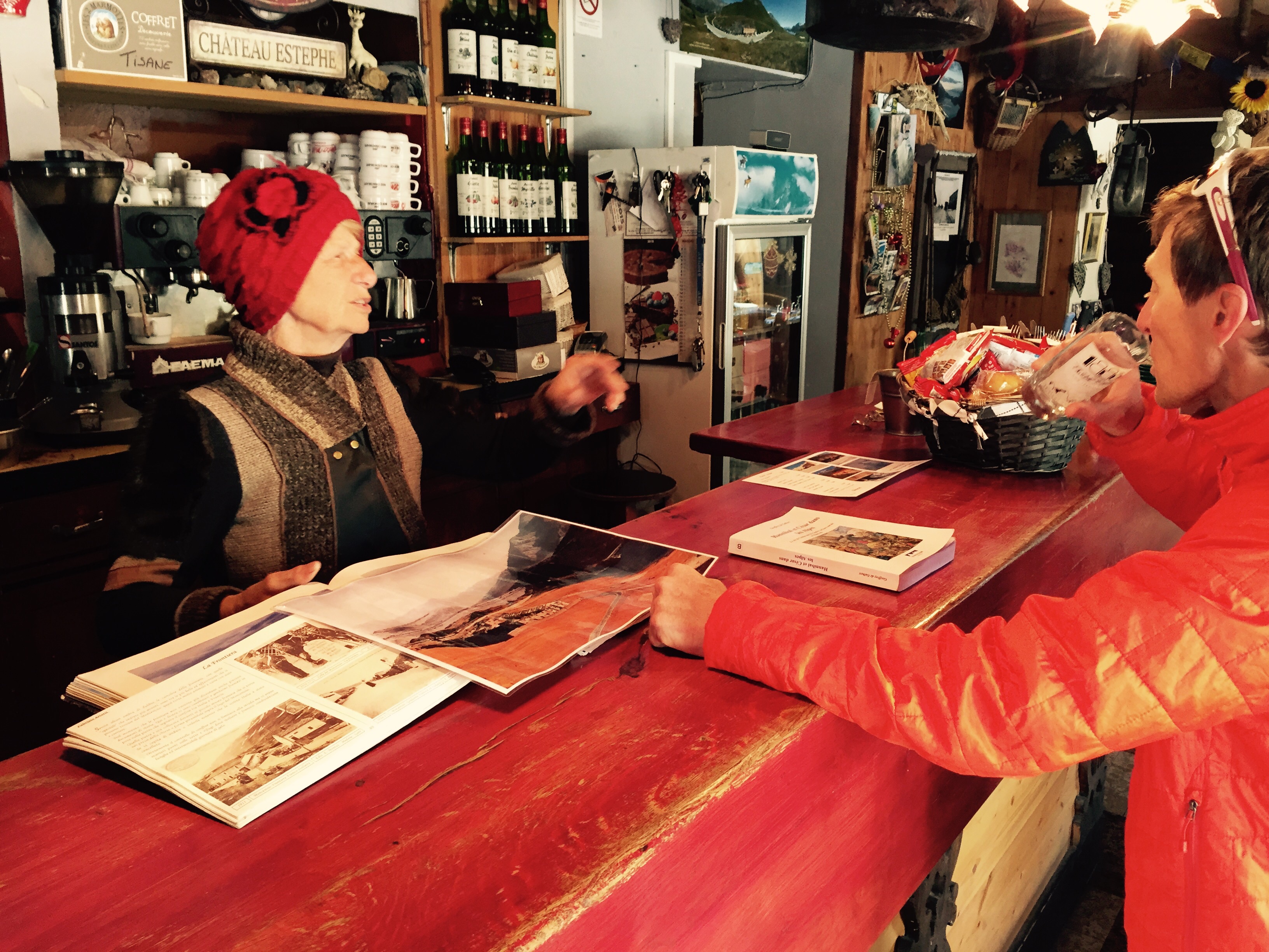 Friendly historian bar lady, Mont Cenis