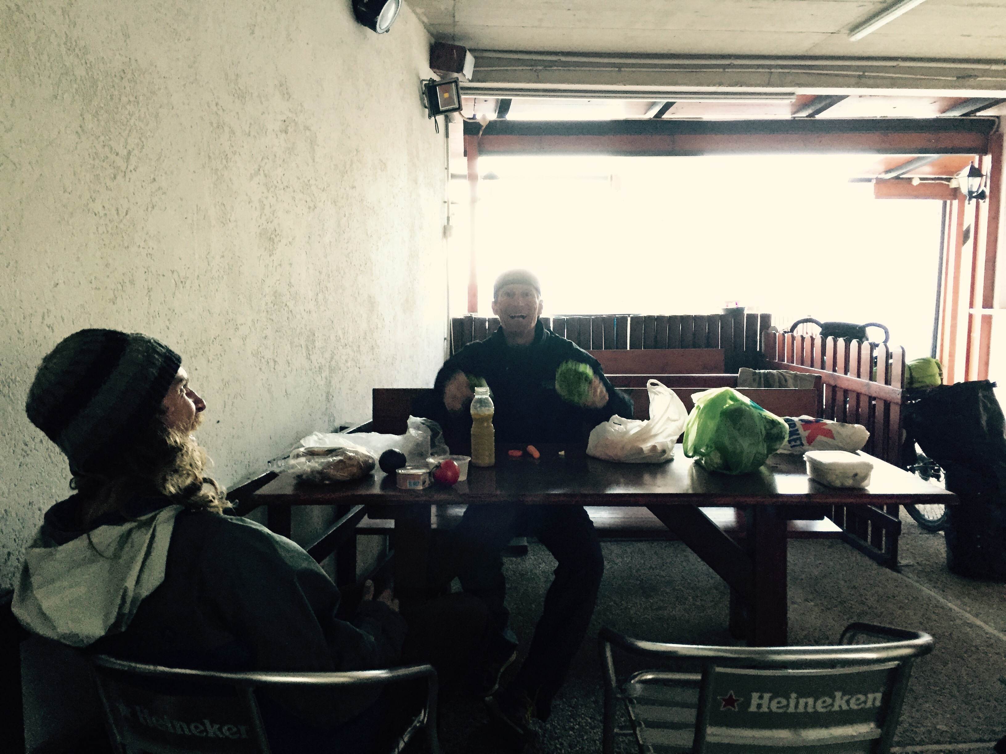 Stephan and Joey, under the boardwalk, Savona