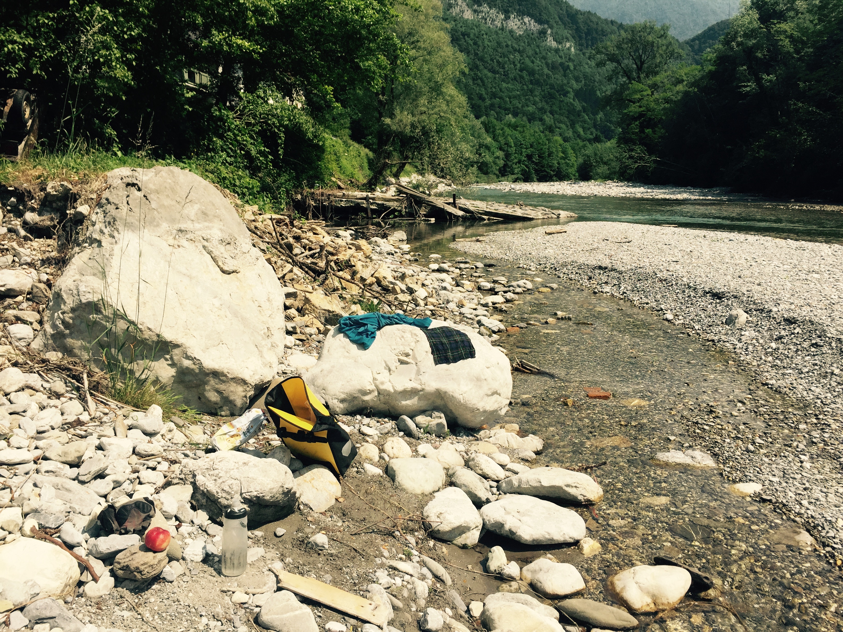 Lunching in a river, Slovenia