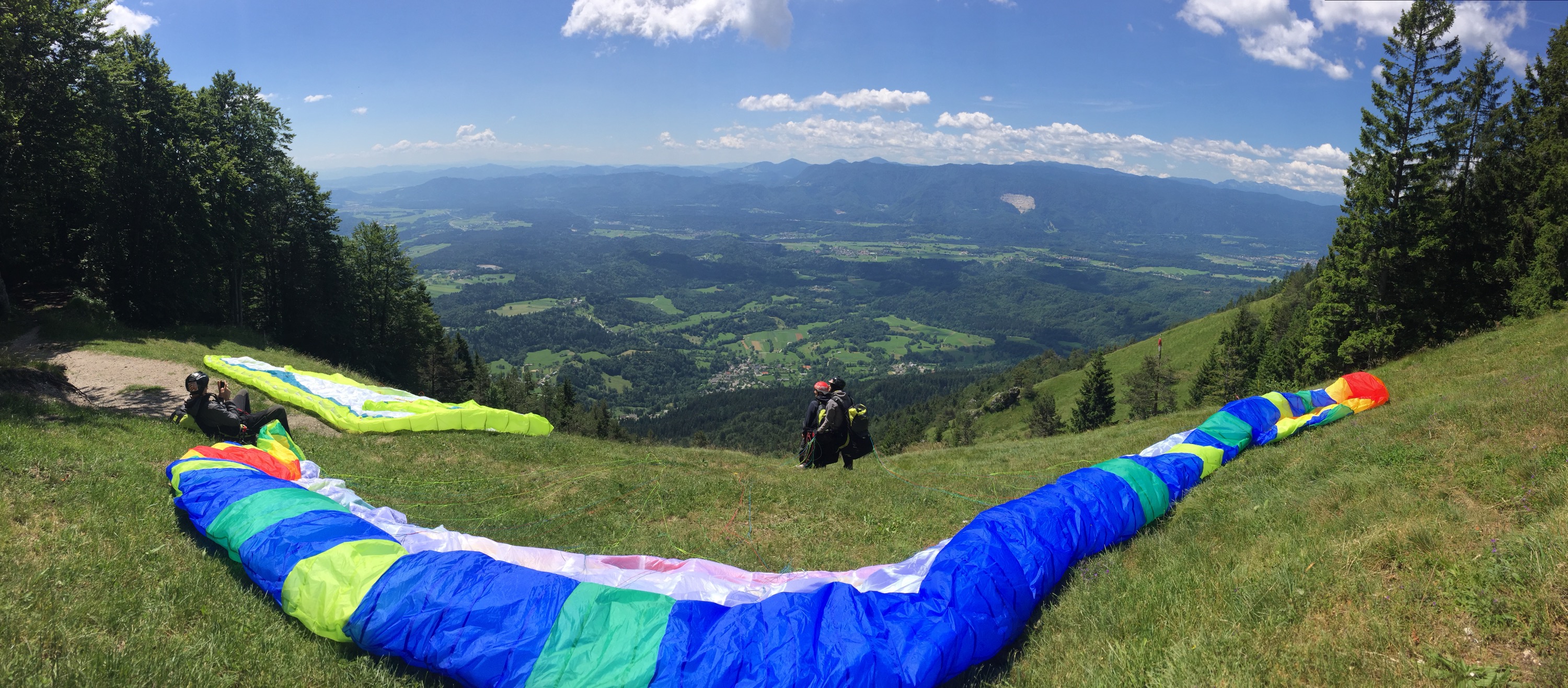 Ready to paraglide, Dobrča, Slovenia