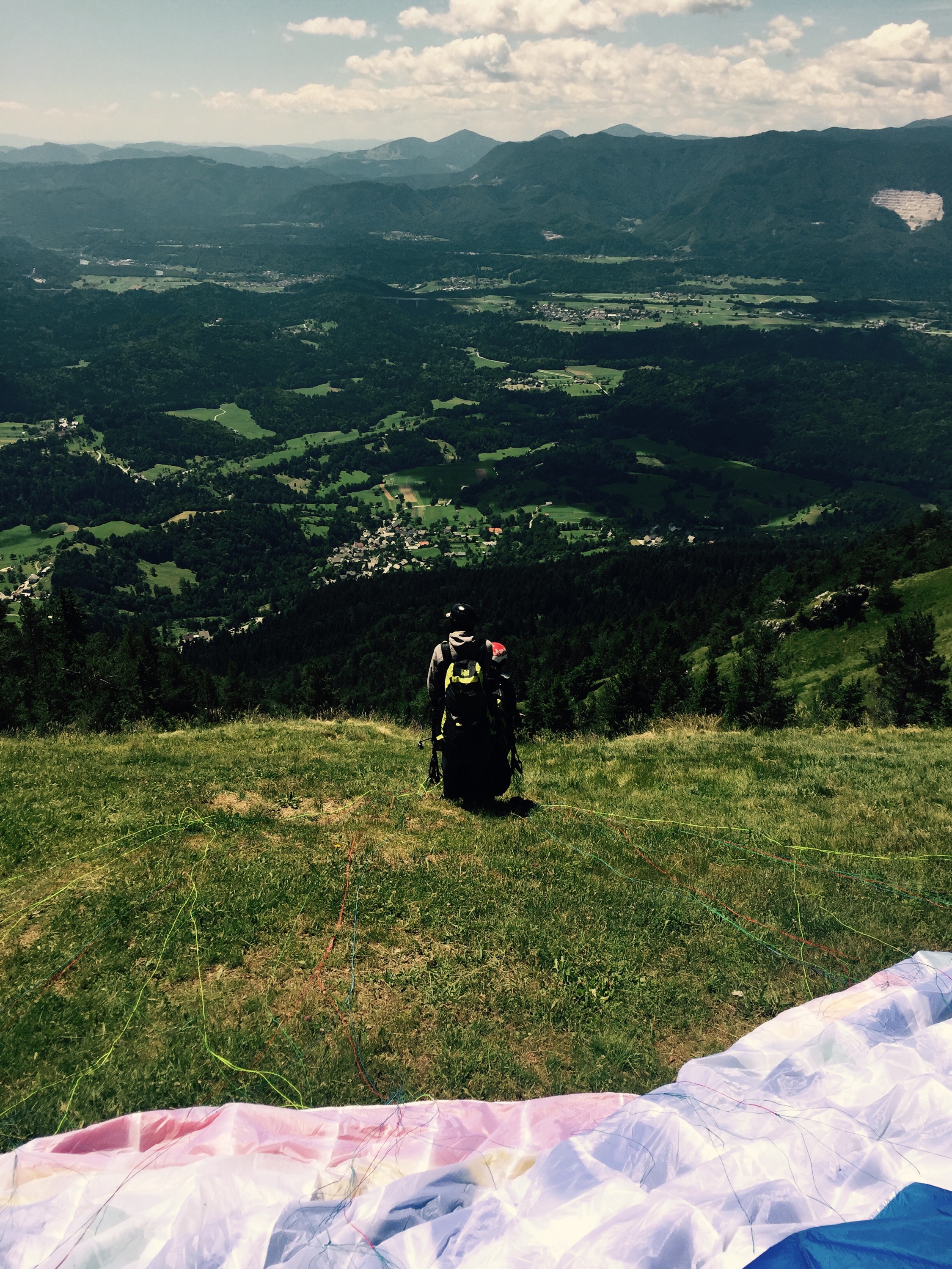 Ready to paraglide, Dobrča, Slovenia