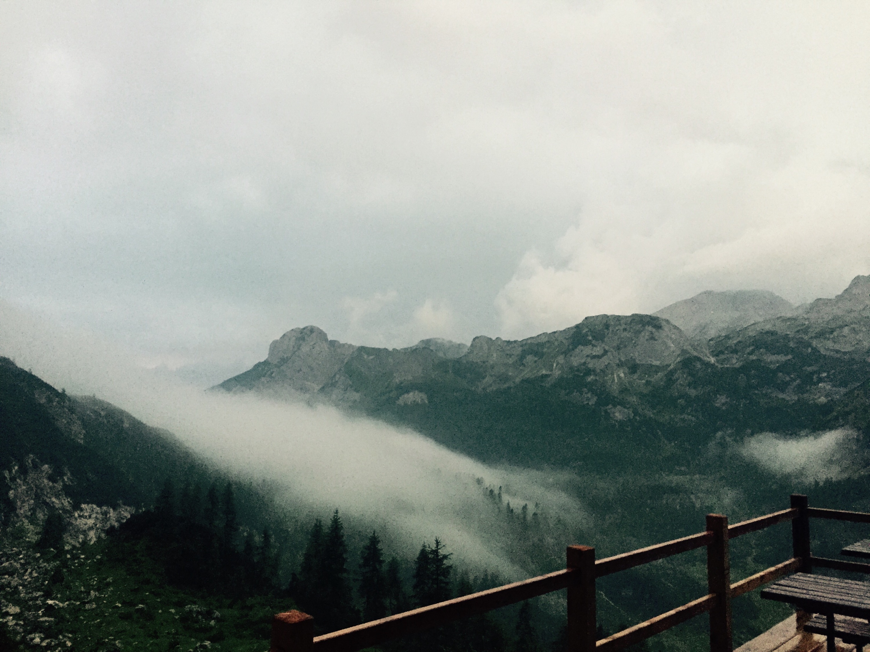 Low cloud in valley, Vodnikov Dom, Triglavski National Park