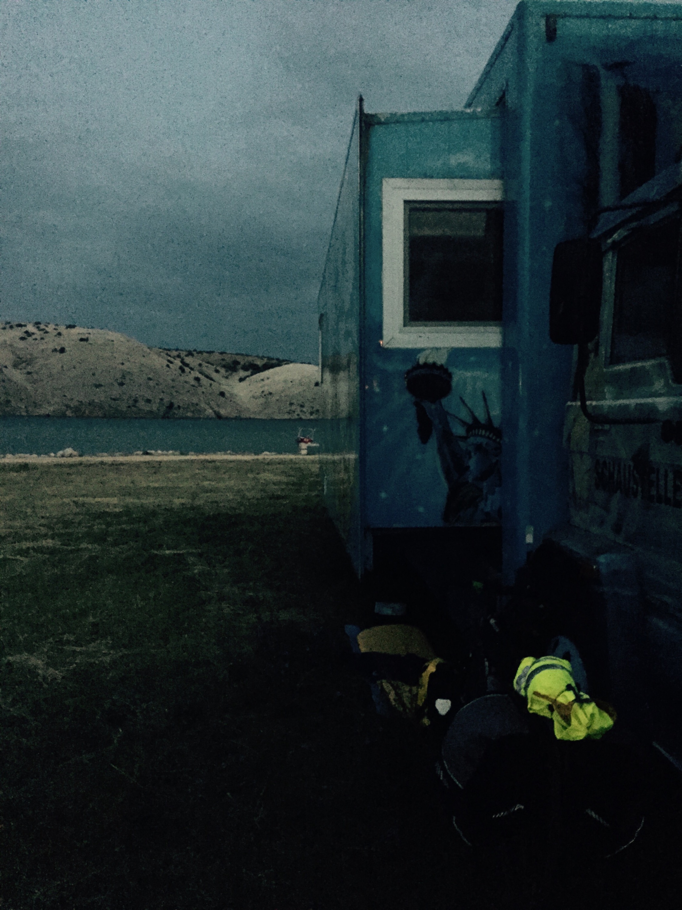 Sleeping under a lorry, Rab Croatia