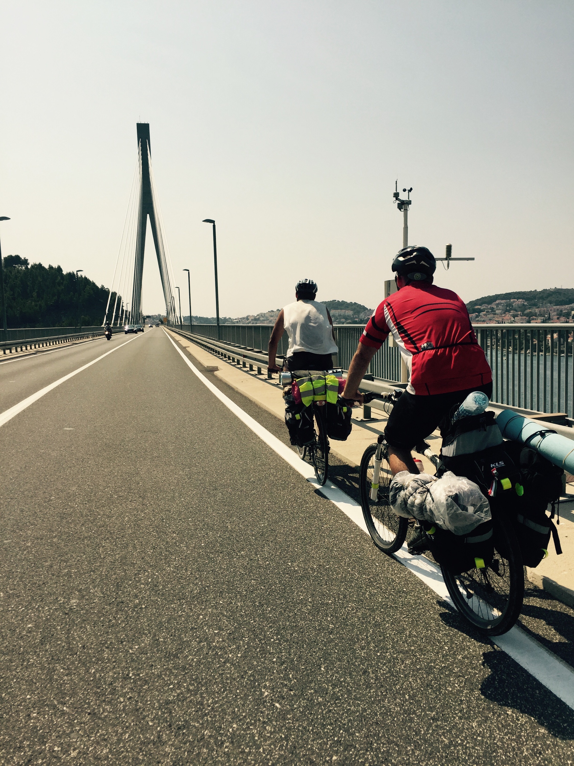 Riders crossing to Dubrovnik