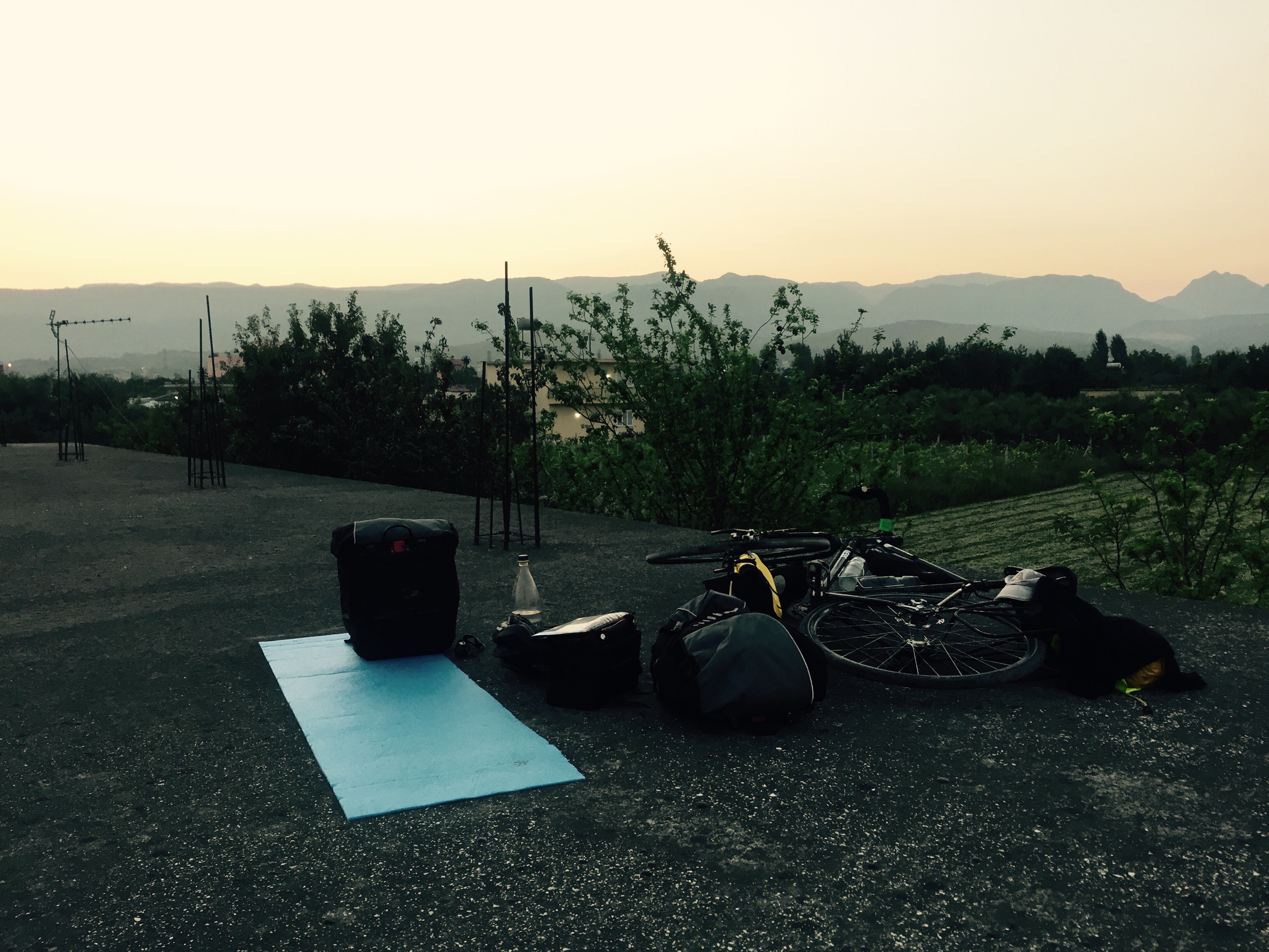 Sleeping on roof, Albania