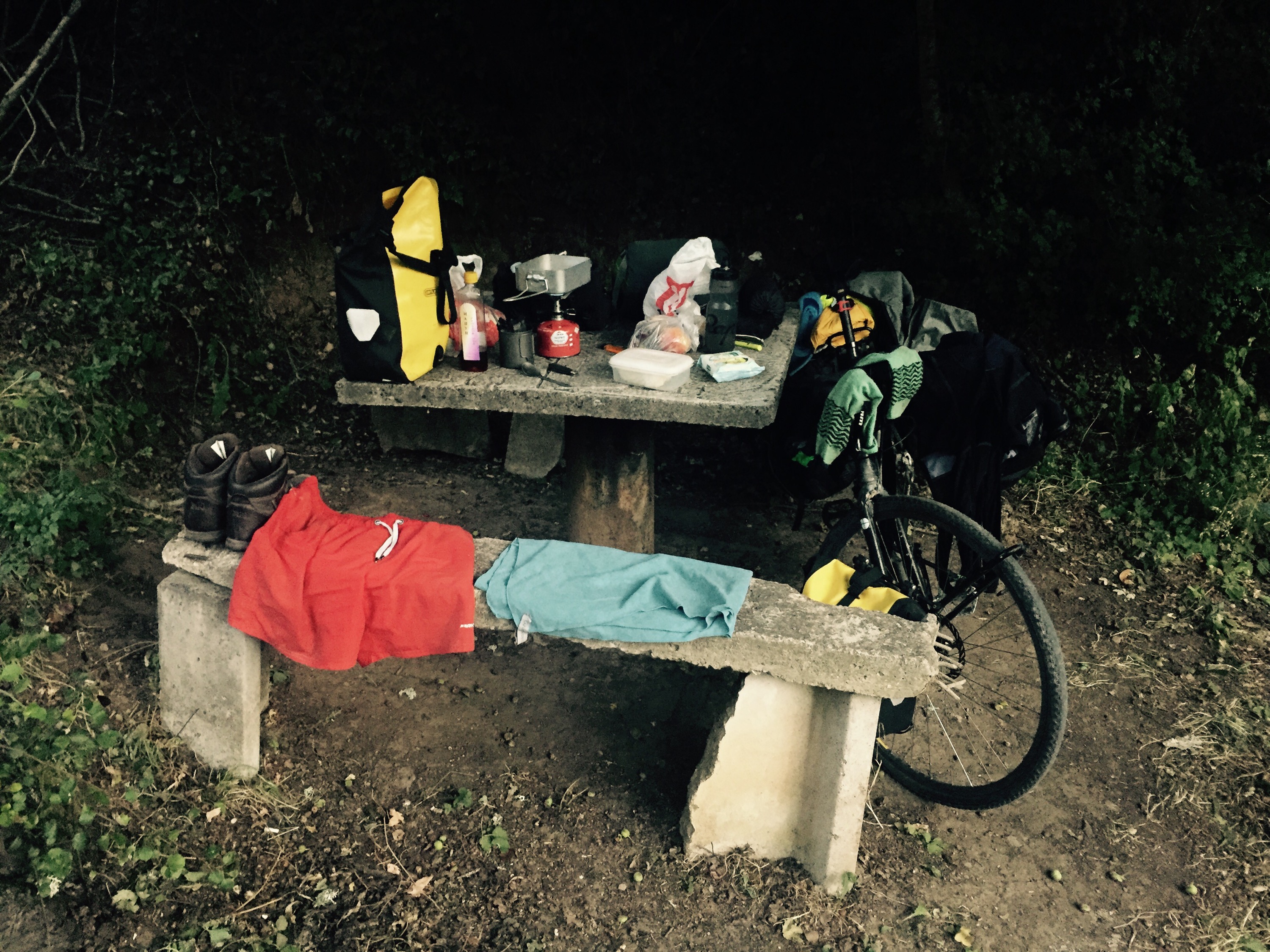 Camping by spring near Negotino, Macedonia