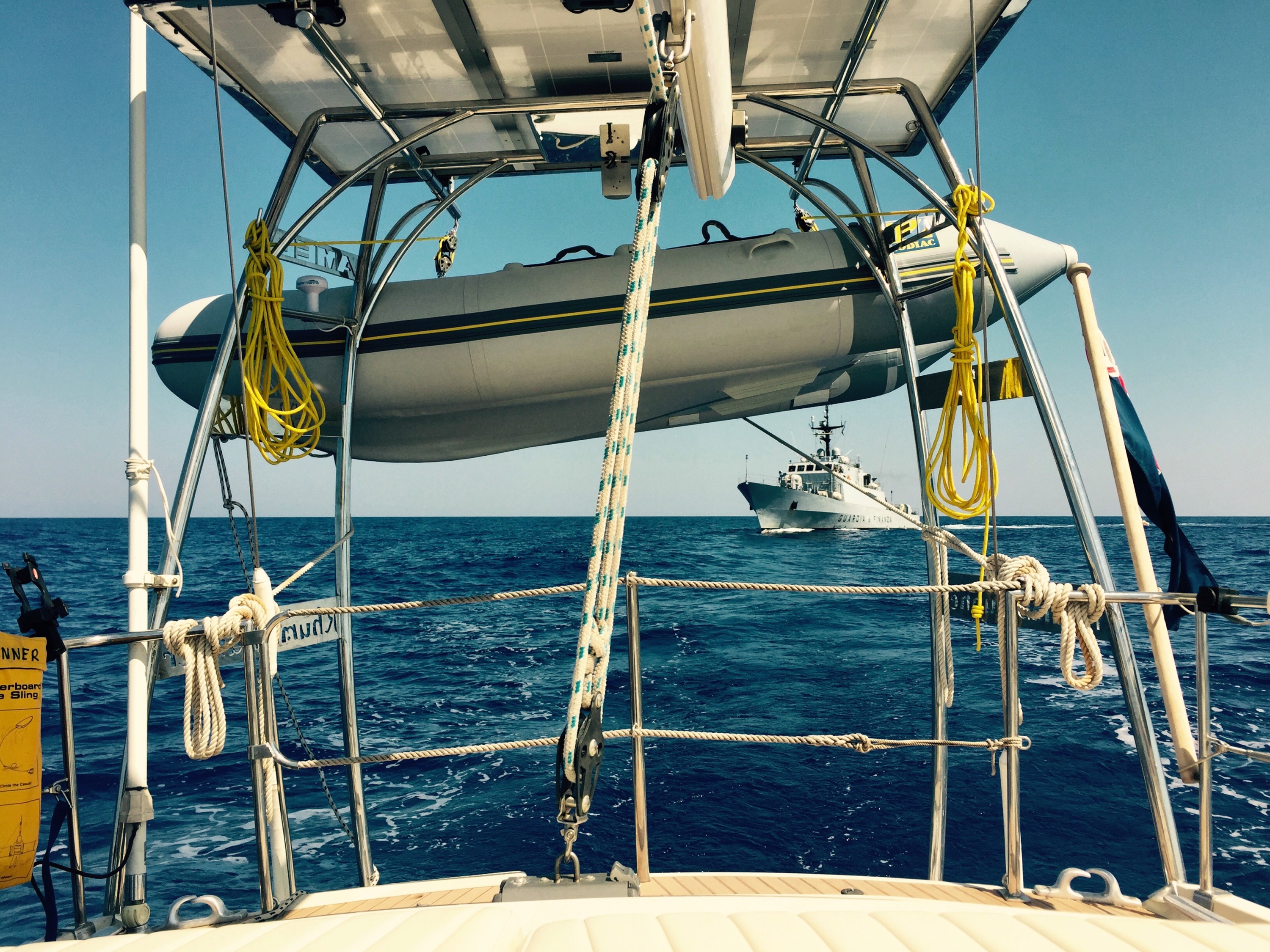 Italian Guardia patrol ship approaches