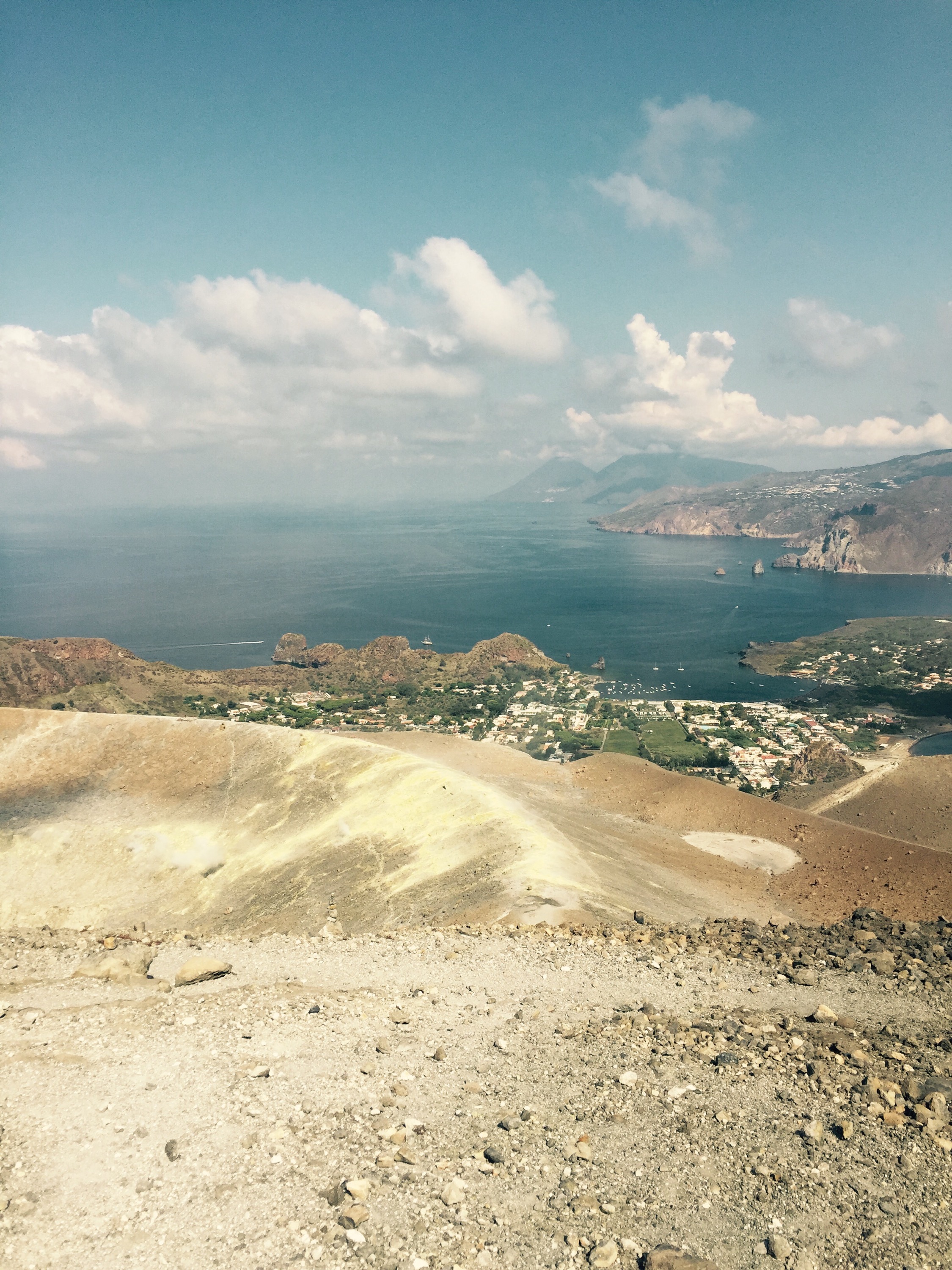 View from summit of Vulcano, Italy