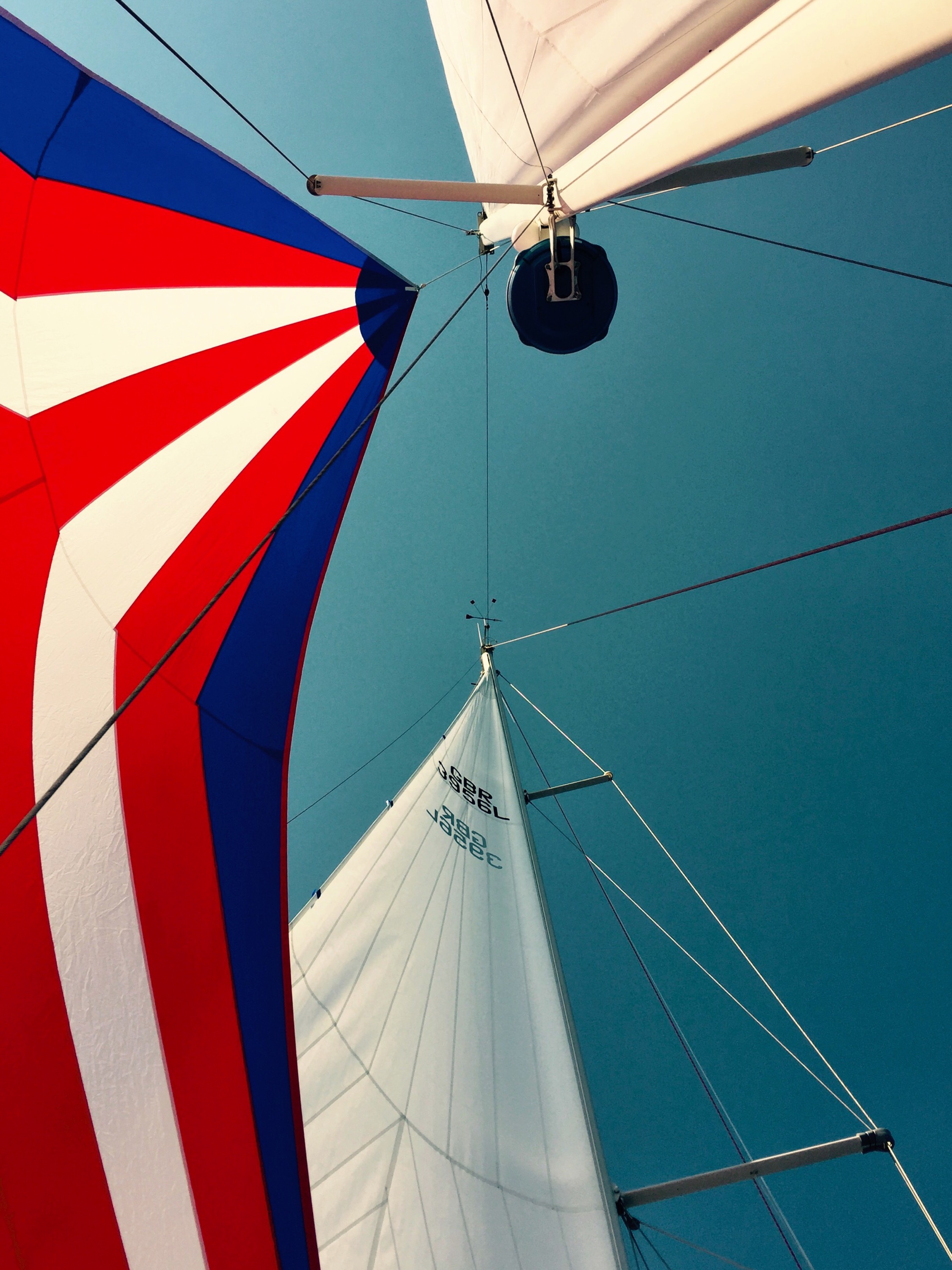 Colourful cruising mizzen chute