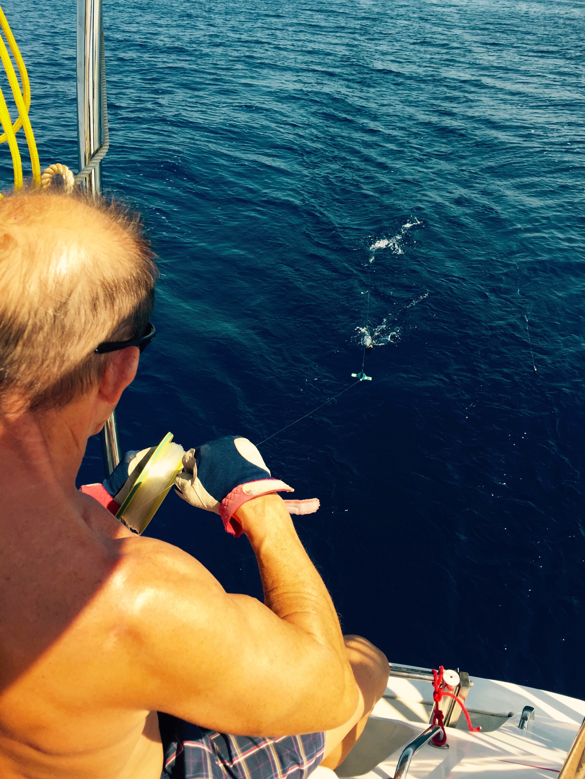 Hand line fishing of Sicily