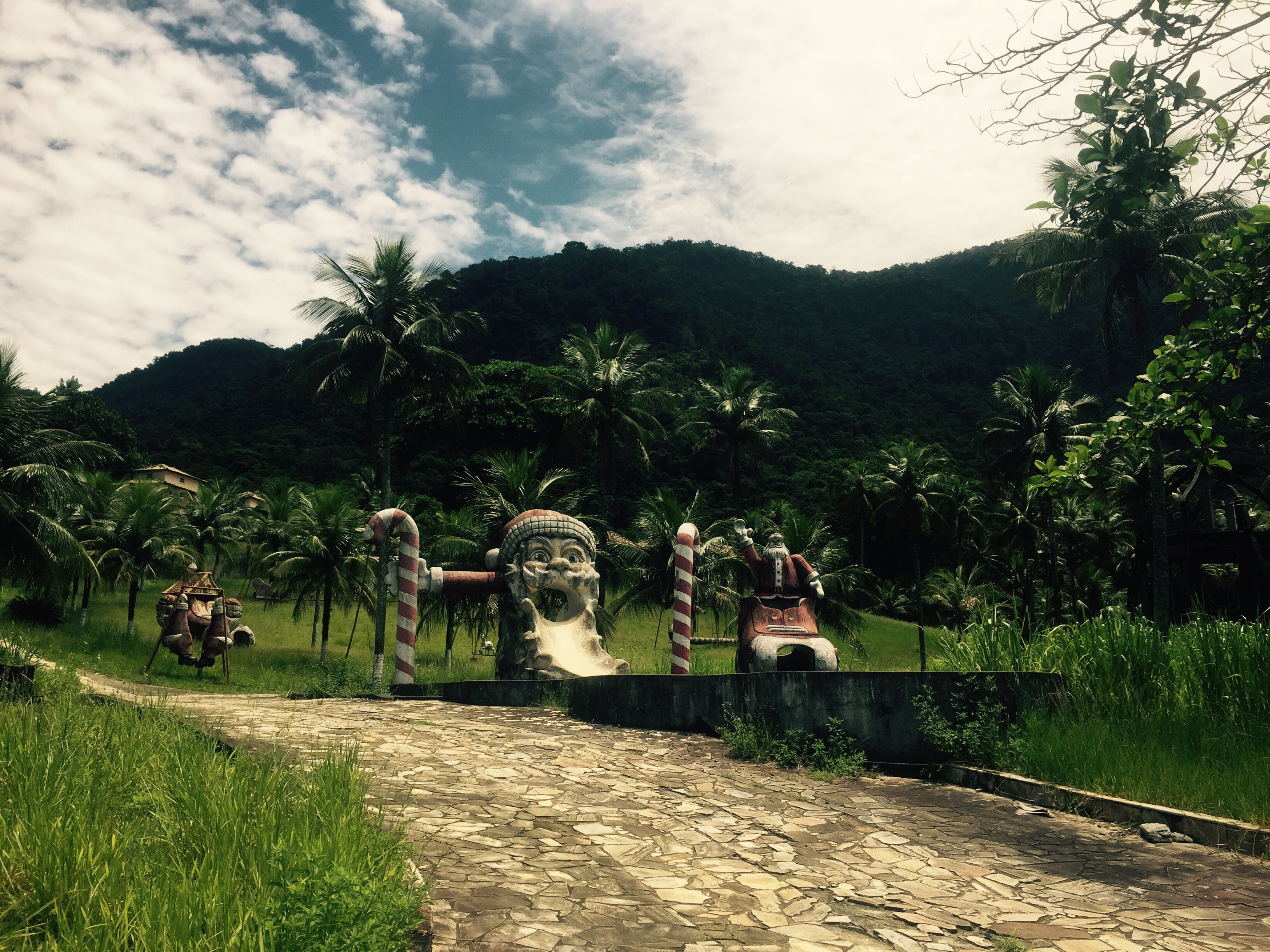 Cycling the BR-101, abandoned Christmas theme park, Brazil