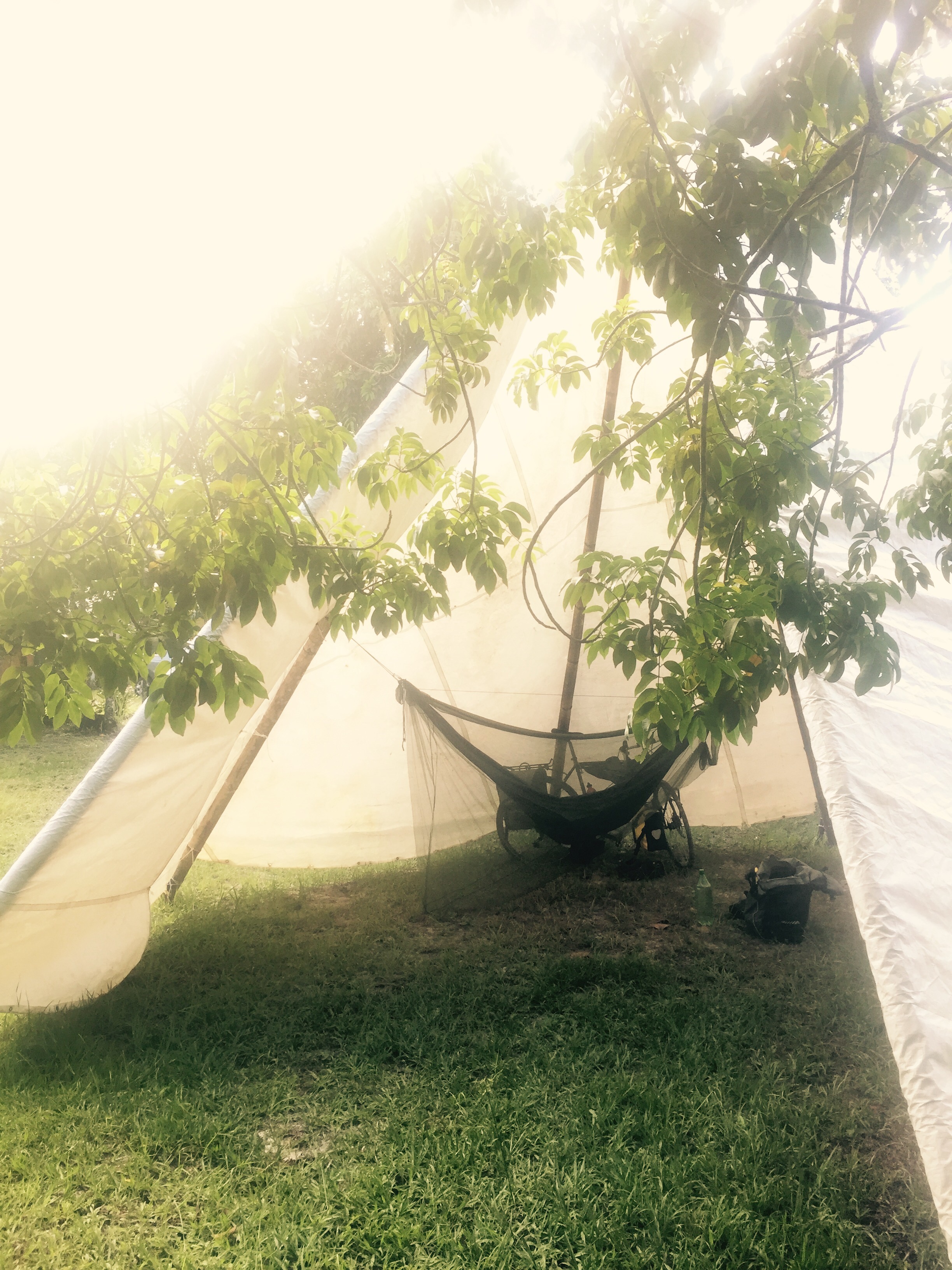 Teepee hammok sleep, Ilha Comprida, Brazil