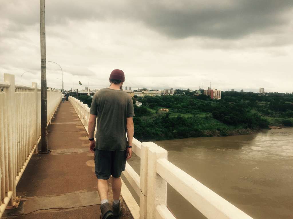 Crossing to bridge Paraguay 